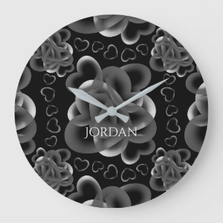 Reloj Redondo Grande Patrón de corazones abundantes