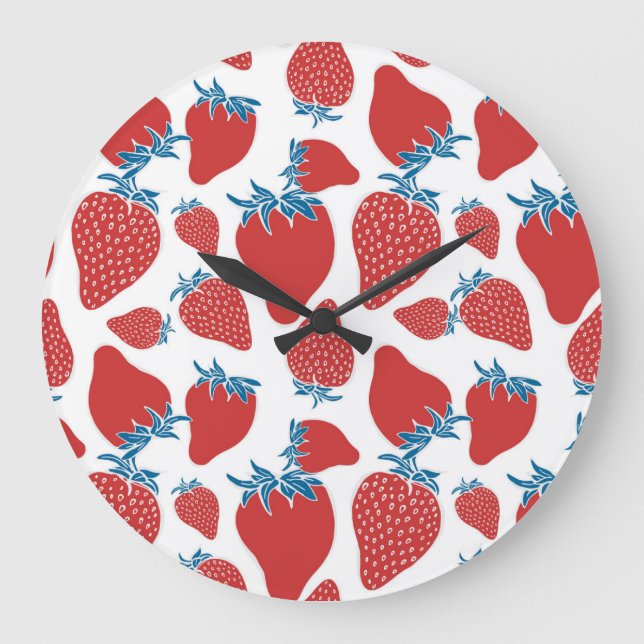 Reloj Redondo Grande Patrón de cosecha de fresa de mano (Anverso)