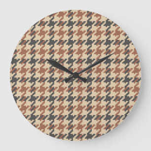 Reloj Redondo Grande Patrón de cosecha de pié de ganso