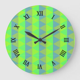 Reloj Redondo Grande Patrón de cuadrados