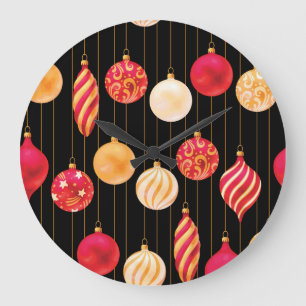 Reloj Redondo Grande Patrón de decoraciones navideñas festivas