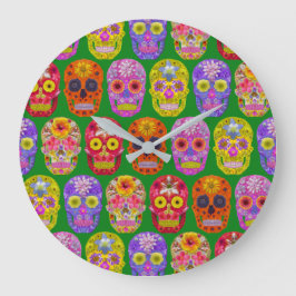 Reloj Redondo Grande Patrón de descompresión de flores 2018