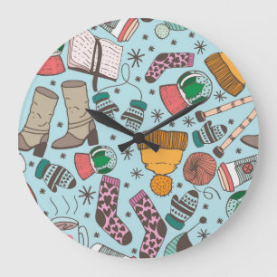 Reloj Redondo Grande Patrón de dibujo de dibujos de dibujos de dibujos