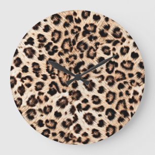 Reloj Redondo Grande Patrón de diseño de leopardo: Elegancia salvaje.