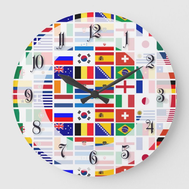Reloj Redondo Grande Patrón de emblema de SOCCER 2014 (Anverso)