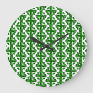 Reloj Redondo Grande Patrón de encantamiento verde