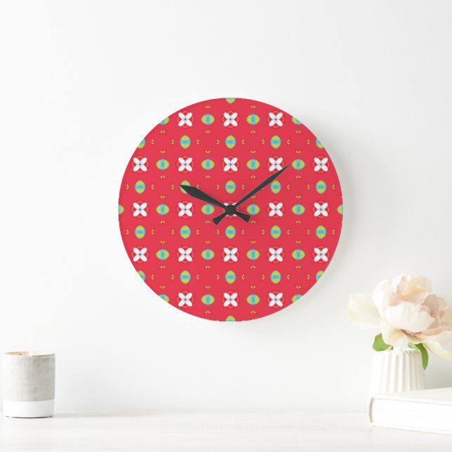 Reloj Redondo Grande Patrón de encanto navideño 02 -  (Hogar)