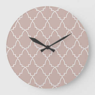 Reloj Redondo Grande Patrón de entramado marroquí beige