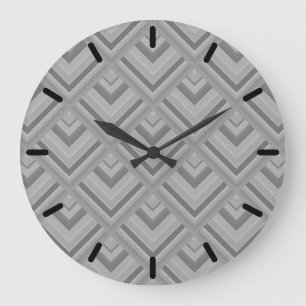 Reloj Redondo Grande Patrón de escala gris