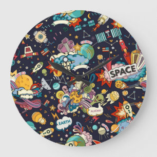 Reloj Redondo Grande Patrón de espacio