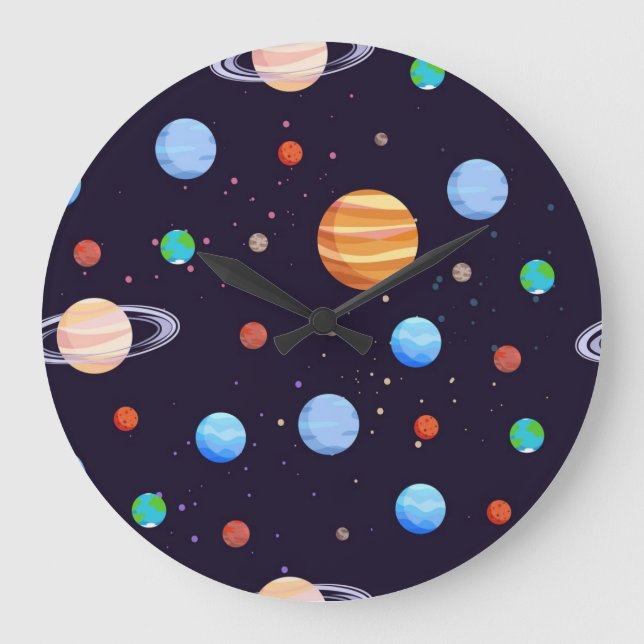 Reloj Redondo Grande Patrón de espacio (Anverso)