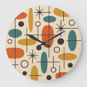 Reloj Redondo Grande Patrón de Estallido de Estrellas de la Era Moderna