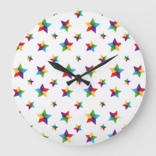 Reloj Redondo Grande Patrón de estrellas