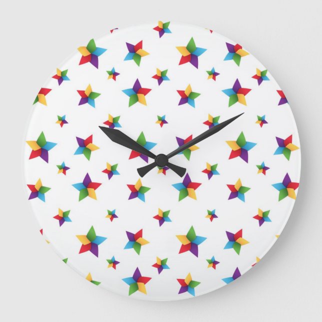 Reloj Redondo Grande Patrón de estrellas (Anverso)