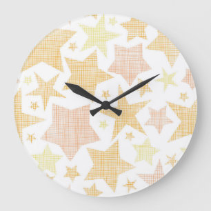 Reloj Redondo Grande Patrón de estrellas