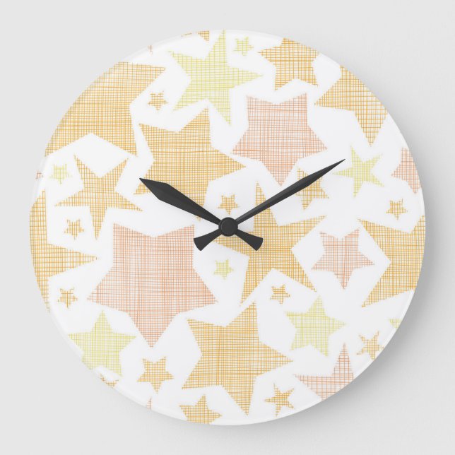 Reloj Redondo Grande Patrón de estrellas (Anverso)