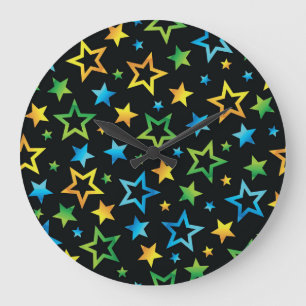 Reloj Redondo Grande Patrón de estrellas
