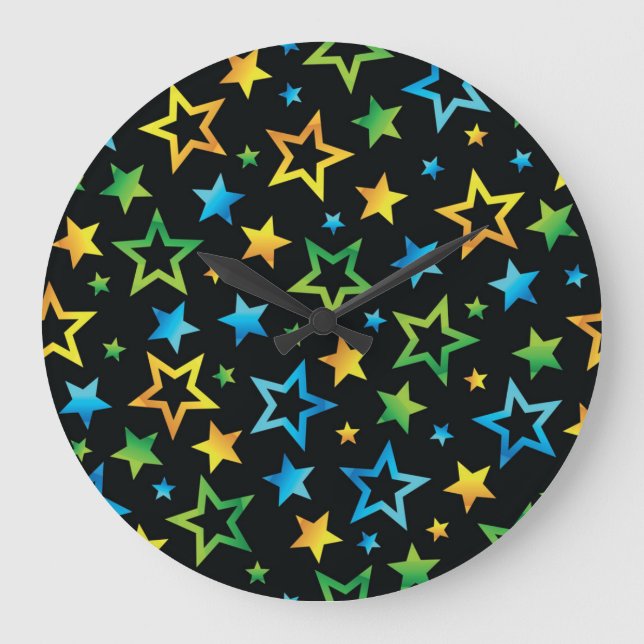 Reloj Redondo Grande Patrón de estrellas (Anverso)