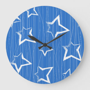 Reloj Redondo Grande Patrón de estrellas
