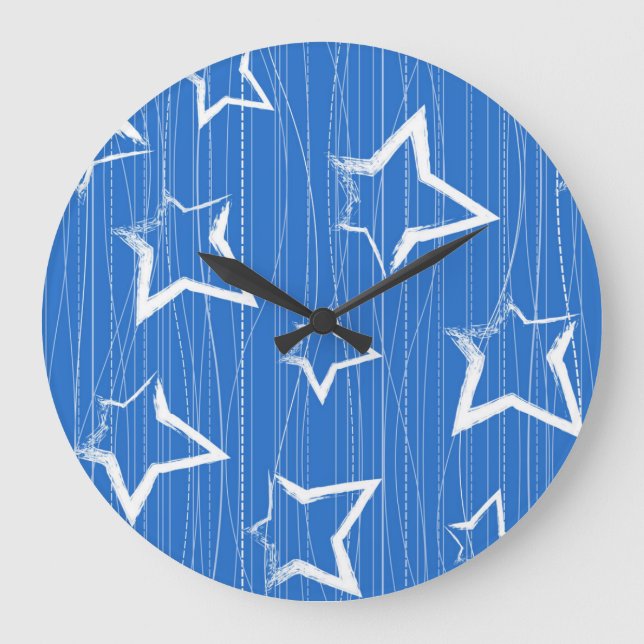 Reloj Redondo Grande Patrón de estrellas (Anverso)