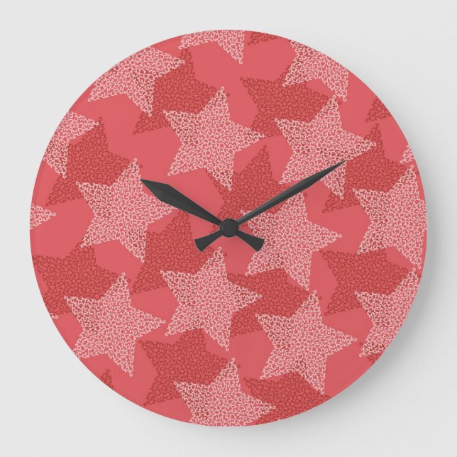 Reloj Redondo Grande Patrón de estrellas (Anverso)