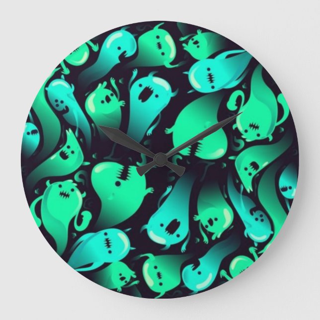 Reloj Redondo Grande Patrón de fantasma (Anverso)