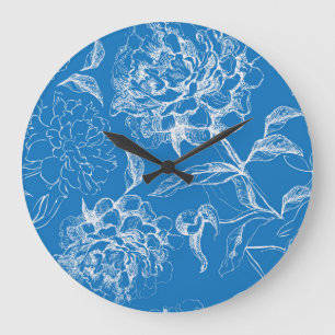 Reloj Redondo Grande Patrón de flor