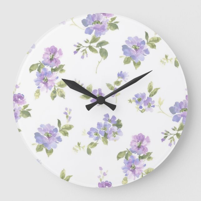 Reloj Redondo Grande Patrón de flor (Anverso)