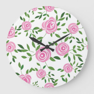 Reloj Redondo Grande Patrón de flor