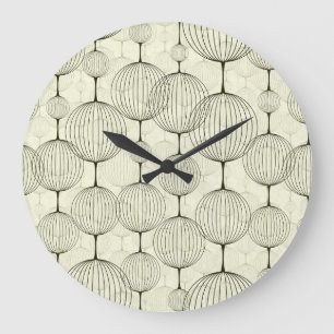 Reloj Redondo Grande Patrón de fondo abstracto geométrico, sin costuras