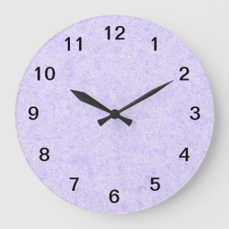 Reloj Redondo Grande Patrón de fondo morado claro.