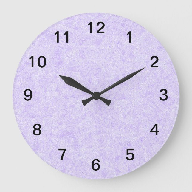 Reloj Redondo Grande Patrón de fondo morado claro. (Anverso)