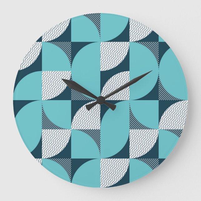 Reloj Redondo Grande Patrón de forma geométrica creativa (Anverso)