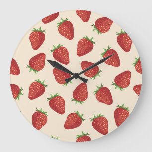 Reloj Redondo Grande Patrón de fresa