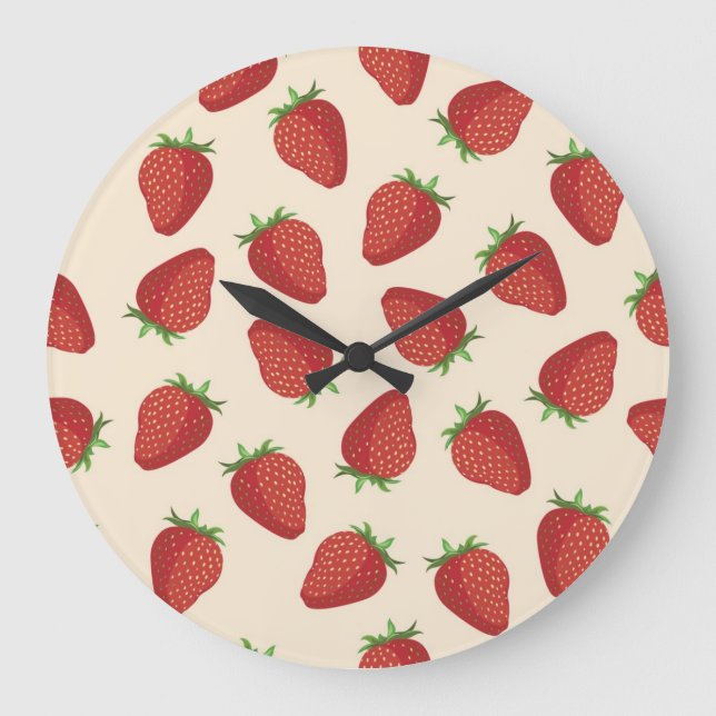 Reloj Redondo Grande Patrón de fresa (Anverso)