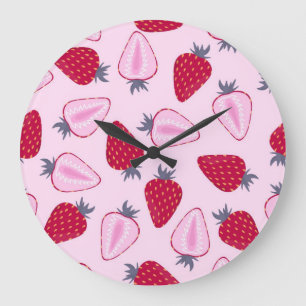 Reloj Redondo Grande Patrón de fresa