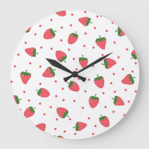 Reloj Redondo Grande Patrón de fresa