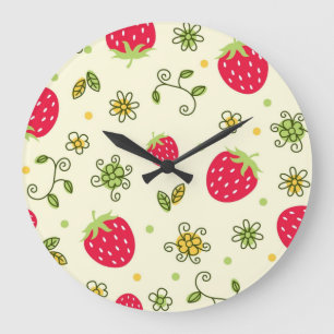 Reloj Redondo Grande Patrón de fresa