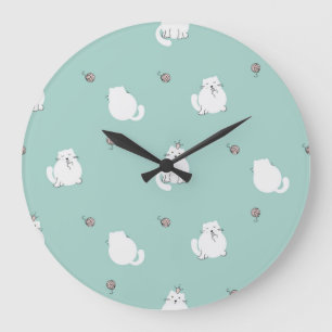 Reloj Redondo Grande Patrón de gato