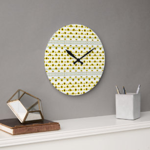 Reloj Redondo Grande Patrón de girasol ruso contemporáneo