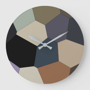 Reloj Redondo Grande Patrón de Guay de colores con tónica de la Tierra