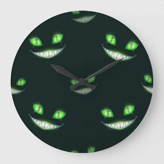 Reloj Redondo Grande Patrón de Halloween (Anverso)