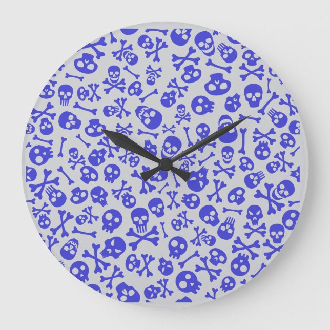 Reloj Redondo Grande Patrón de Halloween sin foco (Anverso)