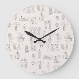 Reloj Redondo Grande Patrón de historia griega clásica de la Antigua Gr
