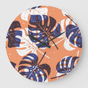Reloj Redondo Grande Patrón de hojas