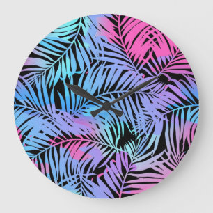 Reloj Redondo Grande Patrón de hojas