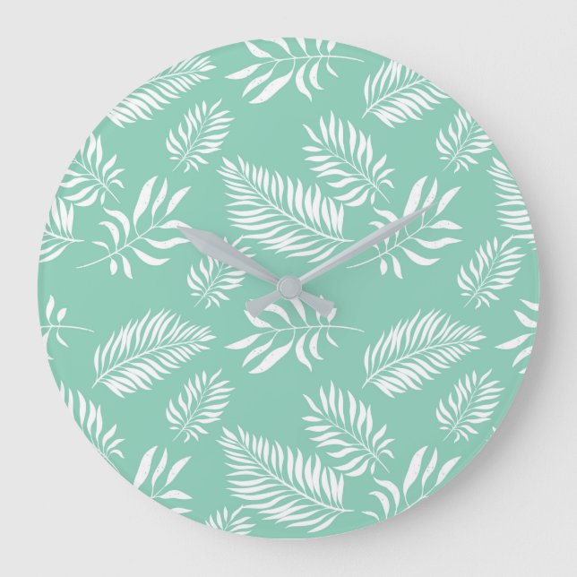 Reloj Redondo Grande Patrón de hojas 14 (Anverso)
