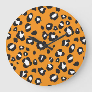 Reloj Redondo Grande Patrón de impresión de leopardo clásico