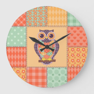 Reloj Redondo Grande Patrón de infiltración de la lechuza