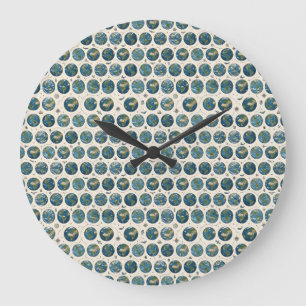 Reloj Redondo Grande Patrón de la Tierra